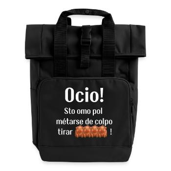 Funny typical Venetian phrase - Roll Top Backpack with Two Handles - black - Front
