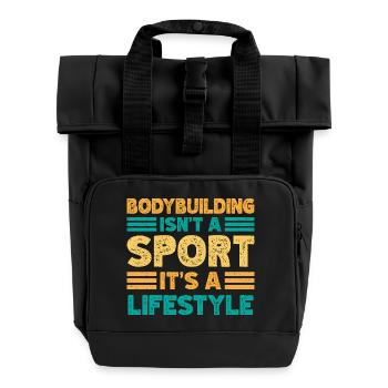 Fitness Motivation Bodybuilder Isn ́t A Sport - Roll Top Backpack with Two Handles - black - Front