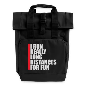 Je cours de très longues distances pour un marathon amusant - Sac à dos Roll Top à deux anses - noir - Devant
