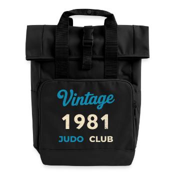 Vintage 1981 Judo Club Retro Birth Year Gift - Roll Top Backpack with Two Handles - black - Front