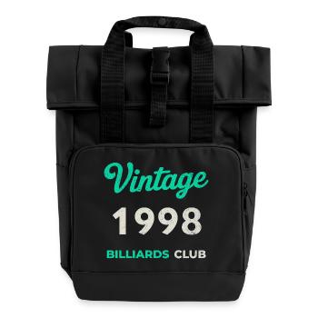 Vintage 1998 – Billiards Club Retro Birth Year - Roll Top Backpack with Two Handles - black - Front