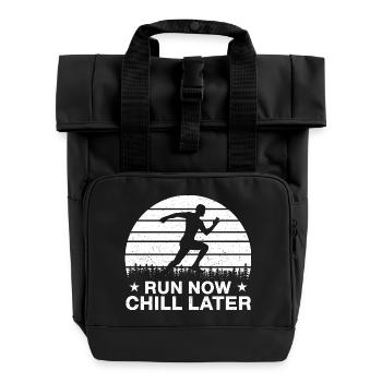 Marathon Running Course Maintenant Chill Plus tard Cadeau de course - Sac à dos Roll Top à deux anses - noir - Devant