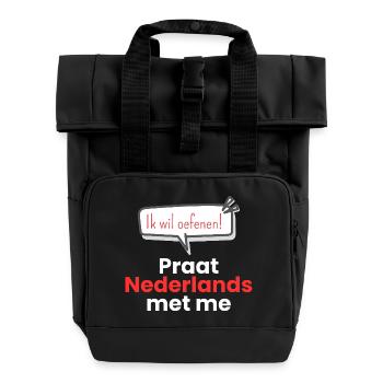 Parle néerlandais avec moi - Sac à dos Roll Top à deux anses - noir - Devant