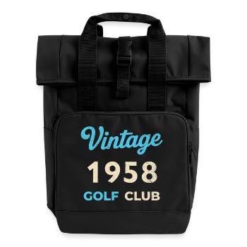 Vintage 1958 Golf Club Retro Geburtsjahr Geschenk - Rolltop Rucksack mit zwei Griffen - Schwarz - Vorne