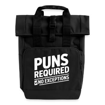 Puns Required Wortspiele - Rolltop Rucksack mit zwei Griffen - Schwarz - Vorne