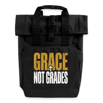 Grace Not Grades Christlicher Lehrer Jesus Glaube - Rolltop Rucksack mit zwei Griffen - Schwarz - Vorne