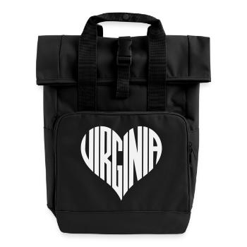 Virginia Herz Design - Rolltop Rucksack mit zwei Griffen - Schwarz - Vorne