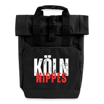 Nippes white red - Roll Top Backpack with Two Handles - black - Front
