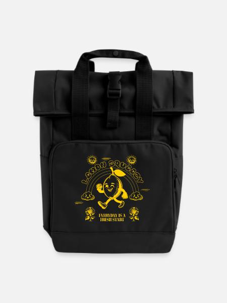 Lemon Squeezy Style Bande Dessinée Rétro - Sac à dos Roll Top à deux anses - noir