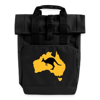 Australien - Rolltop Rucksack mit zwei Griffen - Schwarz - Vorne