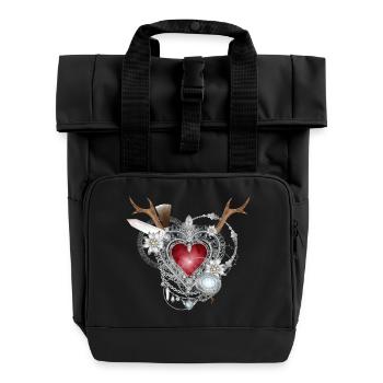 Bijoux de costumes bavarois extravagants - Sac à dos Roll Top à deux anses - noir - Devant