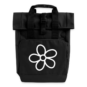 Floraison dessin floral - Sac à dos Roll Top à deux anses - noir - Devant
