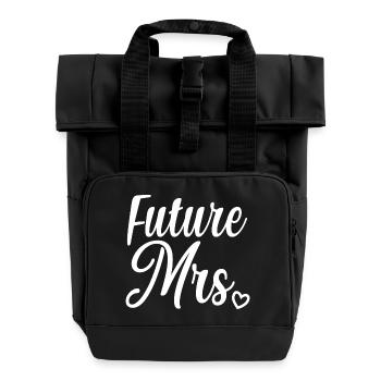 Zukünftige Frau Brautdusche Junggesellinnenabschied Geschenk - Rolltop Rucksack mit zwei Griffen - Schwarz - Vorne