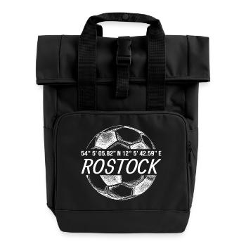 Koordinaten Rostock - Rolltop Rucksack mit zwei Griffen - Schwarz - Vorne