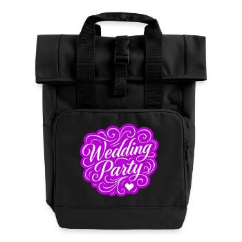 Hochzeit Party Hochzeitsfeier - Rolltop Rucksack mit zwei Griffen - Schwarz - Vorne