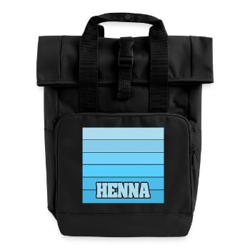 Frauenname Henna - Rolltop Rucksack mit zwei Griffen - Schwarz - Vorne