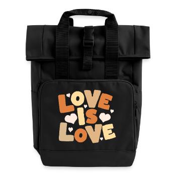 L’amour, c’est l’amour Lettres pastel - Sac à dos Roll Top à deux anses - noir - Devant