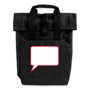 Personalize your own speech bubble comic - Roll Top Backpack with Two Handles - black - Front