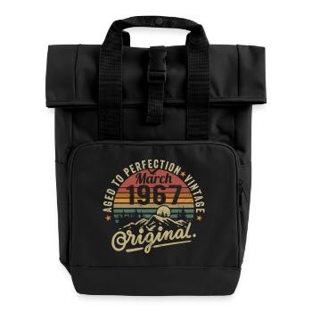 März 1967 - Rolltop Rucksack mit zwei Griffen - Schwarz - Vorne