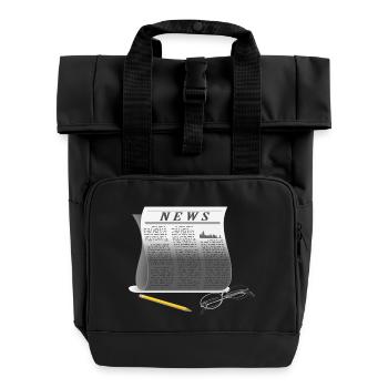 Zeitung - Rolltop Rucksack mit zwei Griffen - Schwarz - Vorne