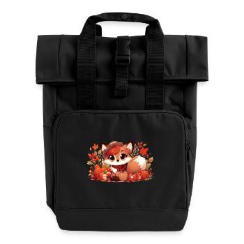 Fuchs Herbst 5 - Rolltop Rucksack mit zwei Griffen - Schwarz - Vorne