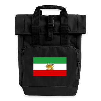 Lion et Soleil Drapeau iranien - Sac à dos Roll Top à deux anses - noir - Devant