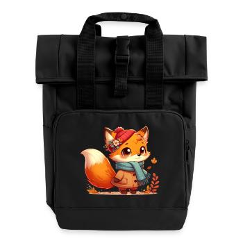 Fuchs Herbst 4 - Rolltop Rucksack mit zwei Griffen - Schwarz - Vorne