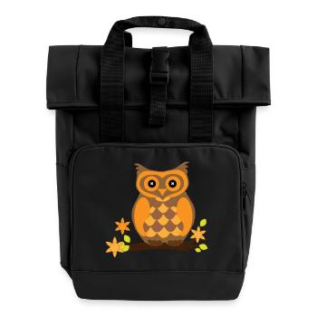 Chouette dorée - Sac à dos Roll Top à deux anses - noir - Devant