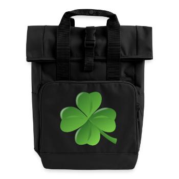 trèfle chance trèfle à quatre feuilles chance clover8 - Sac à dos Roll Top à deux anses - noir - Devant