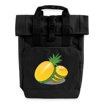 Ananas en tranches - Sac à dos Roll Top à deux anses - noir - Devant