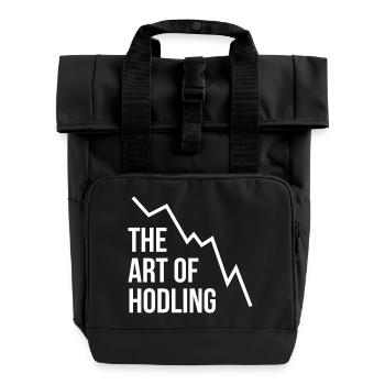 The Art of Hodling - Rolltop Rucksack mit zwei Griffen - Schwarz - Vorne
