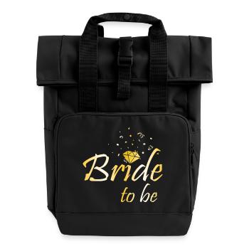 Bride to be - Roll Top Backpack with Two Handles - black - Front