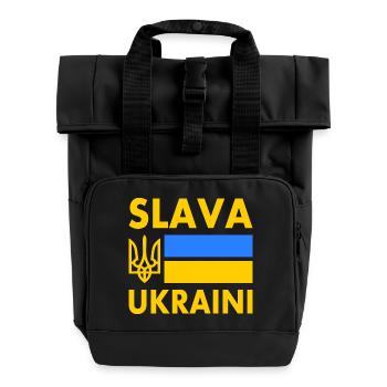 Slava ukraini - Sac à dos Roll Top à deux anses - noir - Devant