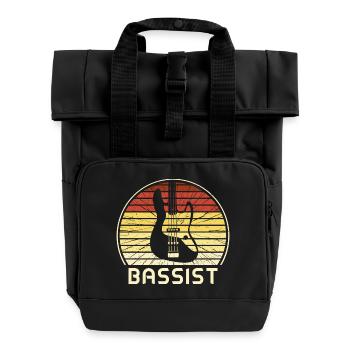 Bassist Design - Rolltop Rucksack mit zwei Griffen - Schwarz - Vorne