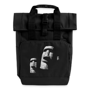 Moai Köpfe Osterinsel Polynesien - Rolltop Rucksack mit zwei Griffen - Schwarz - Vorne