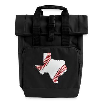 Carte du vrai baseball dans l’État du Texas - Sac à dos Roll Top à deux anses - noir - Devant