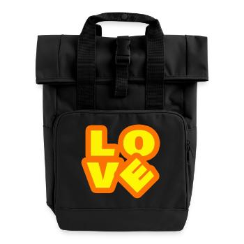 LOVE - Roll Top Backpack with Two Handles - black - Front