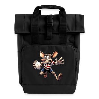 Rugby Mice - Roll Top Backpack with Two Handles - black - Front