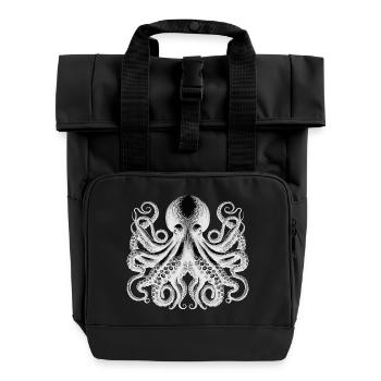 Monstrous giant octopus octopus mysterious - Roll Top Backpack with Two Handles - black - Front