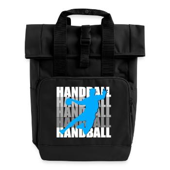 Handball - Rolltop Rucksack mit zwei Griffen - Schwarz - Vorne