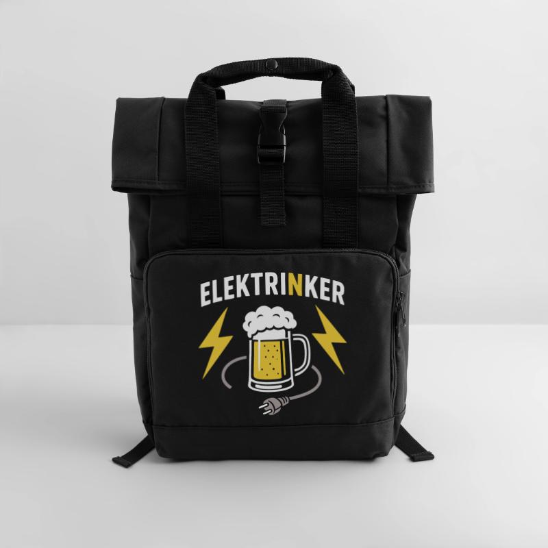 Elektrinker : Jeu de mots électrique, conception de bière et de câbles Sac à dos Roll Top à deux anses