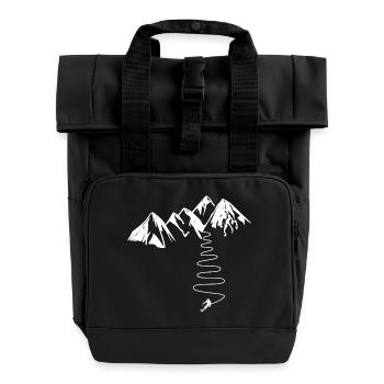 Cadeau Skieur De Haute Montagne Alpes Pyrenées - Sac à dos Roll Top à deux anses - noir - Devant