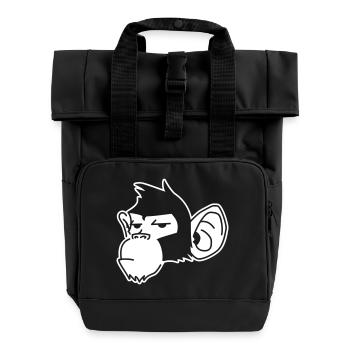 Urban Affe – Streetart Graffiti Prima - Rolltop Rucksack mit zwei Griffen - Schwarz - Vorne