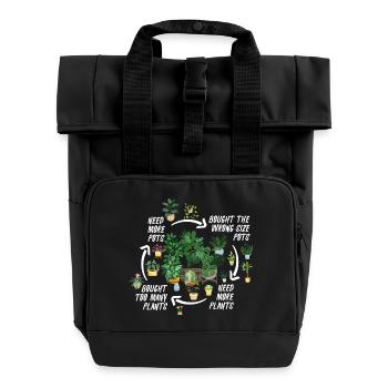 Garten- Und Pflanzenliebhaber Geschenke - Rolltop Rucksack mit zwei Griffen - Schwarz - Vorne