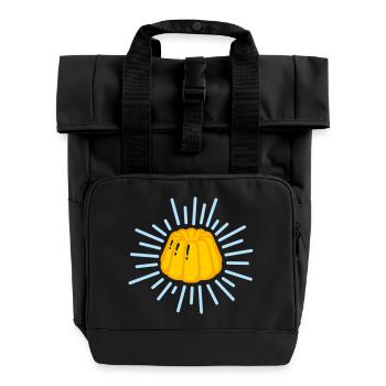 pudding - Roll Top Backpack with Two Handles - black - Front