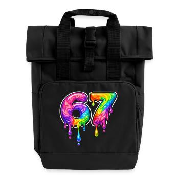 67 Six Meme Seven Alpha Slang - Sac à dos Roll Top à deux anses - noir - Devant