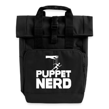 Puppen-Nerd Marionette Runner - Rolltop Rucksack mit zwei Griffen - Schwarz - Vorne