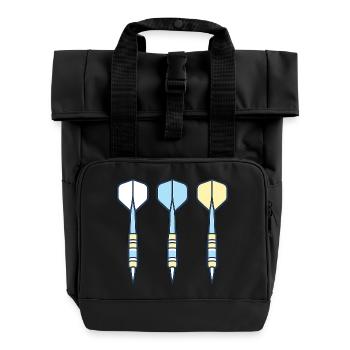 Darts Trio: Colored Arrows - Roll Top Backpack with Two Handles - black - Front