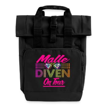 Mallorca, Tour,  Mädels - Rolltop Rucksack mit zwei Griffen - Schwarz - Vorne
