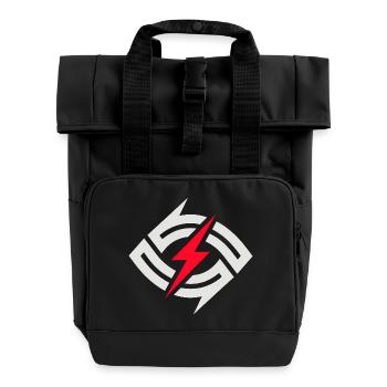 Circular Flash Contrast - Roll Top Backpack with Two Handles - black - Front